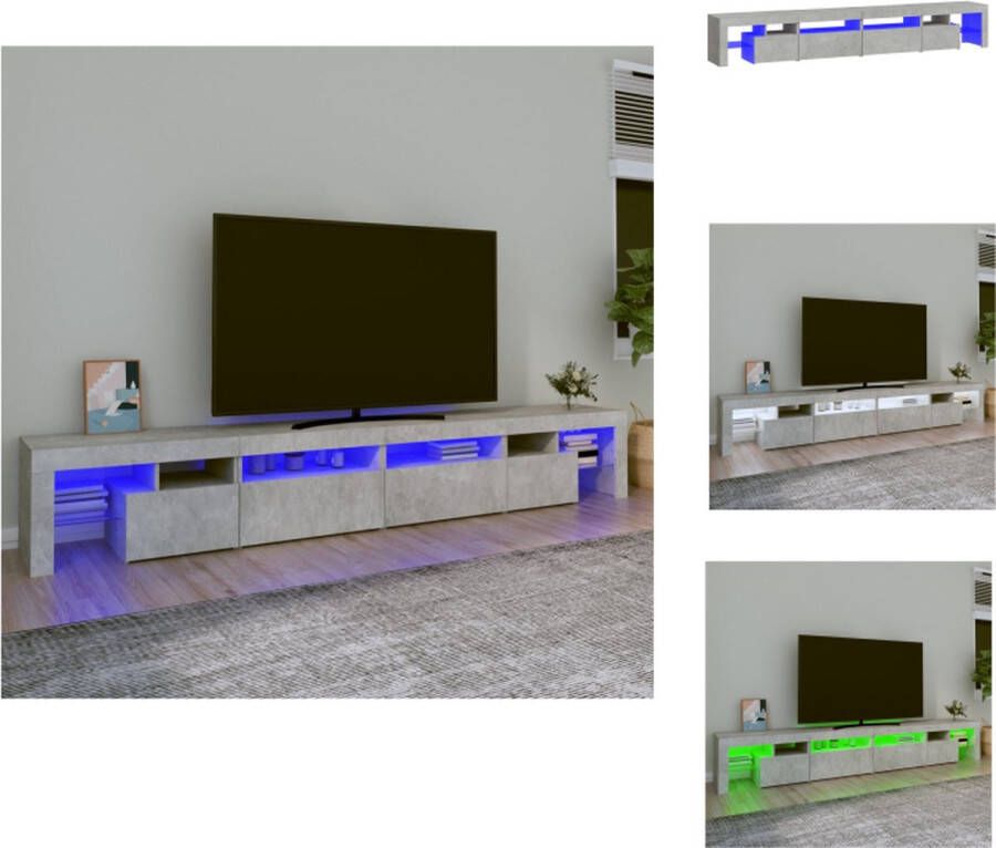 vidaXL TV-meubel LED-verlichting Kleur- betongrijs Materiaal- bewerkt hout Afmetingen- 260 x 36.5 x 40 cm Kast
