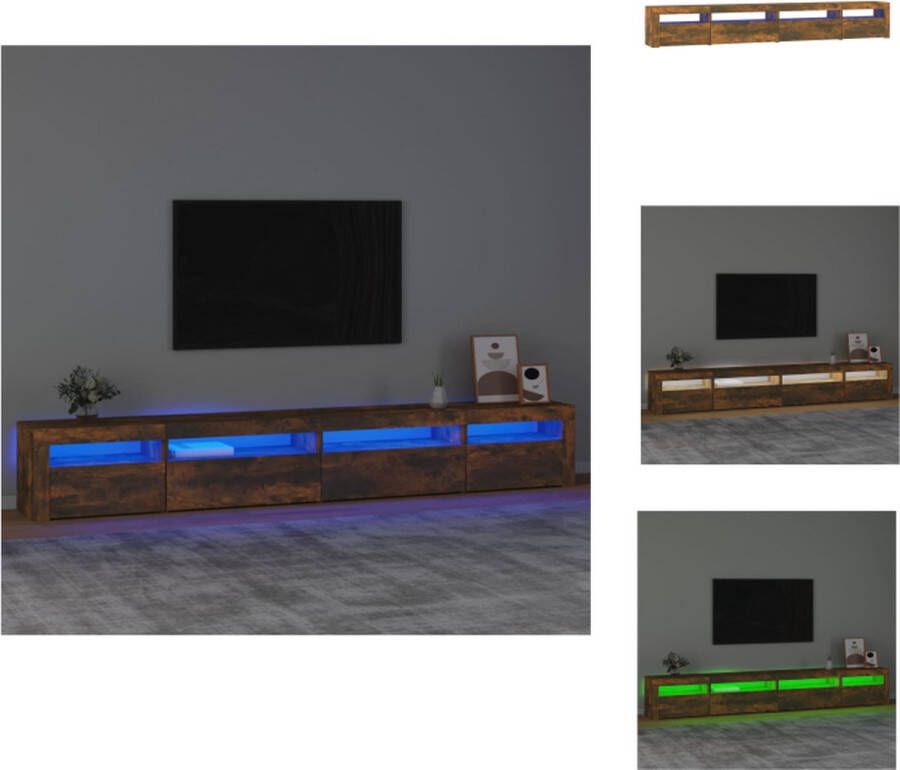 VidaXL Tv-kast Tv-kasten Tv-meubel Met LED-verlichting Tv-meubel met LED-verlichting 270x35x40 cm gerookt eikenkleurig - Foto 2