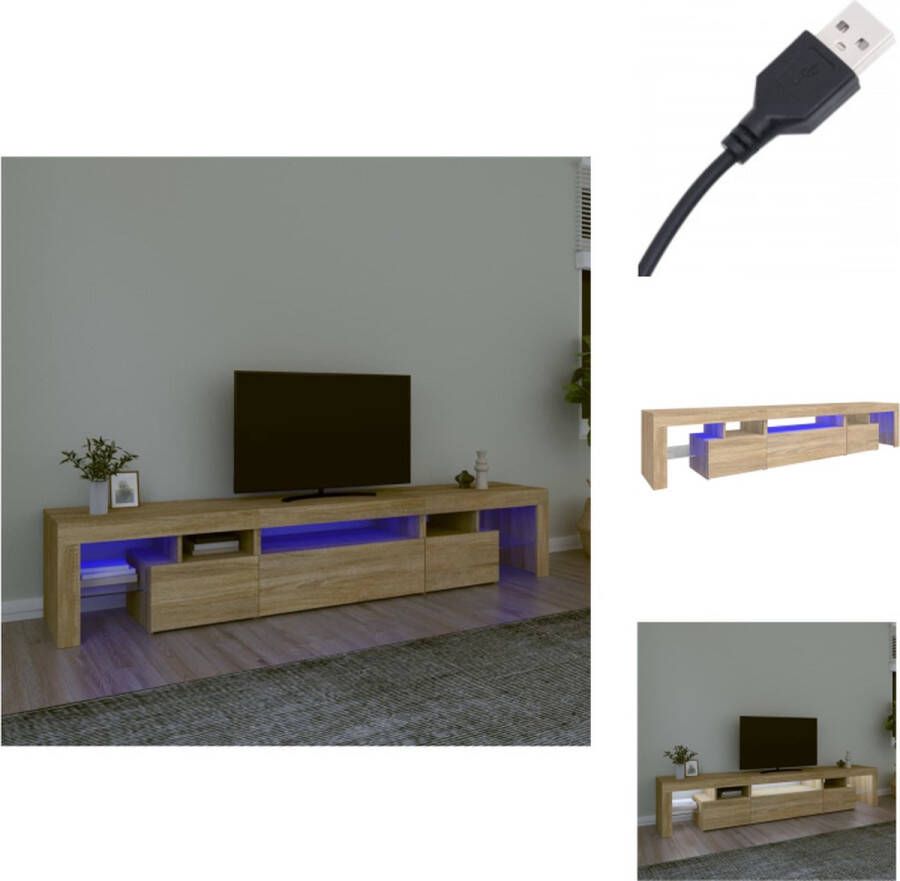 VidaXL Tv-kast Tv-kasten Tv-meubel Met LED-verlichting Tv-meubel met LED-verlichting 215x36 5x40cm sonoma eikenkleurig