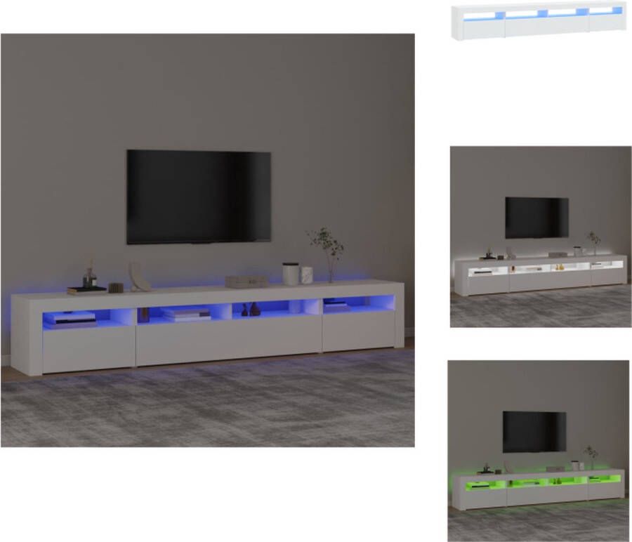 vidaXL TV-meubel LED-verlichting Wit 240x35x40 cm RGB LED Kast