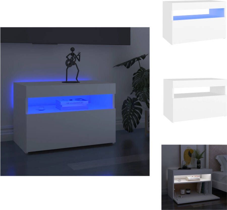 vidaXL TV-meubel LED-verlichting wit bewerkt hout 60x35x40 cm Kast