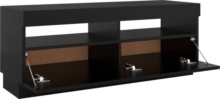 VidaXL TV-meubel LED-verlichting Zwart Bewerkt hout 100x35x40 cm USB-aansluiting Kast