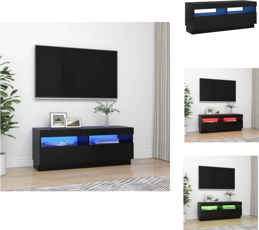 VidaXL Tv-kast Tv-kasten Televisiekast Televisiekasten Tv-meubel met LED-verlichting 100x35x40 cm zwart