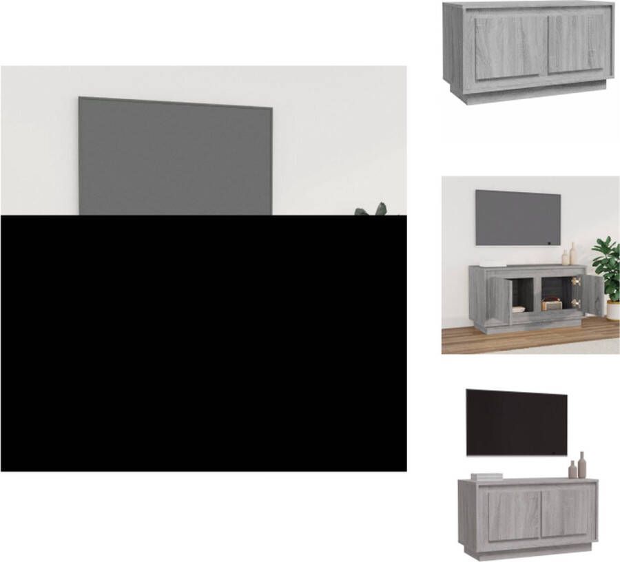 VidaXL Tv-meubel Tv-meubelen Tv-standaard Televisiemeubel Tv-meubel 80x35x45 cm bewerkt hout grijs sonoma eikenkleurig - Foto 2