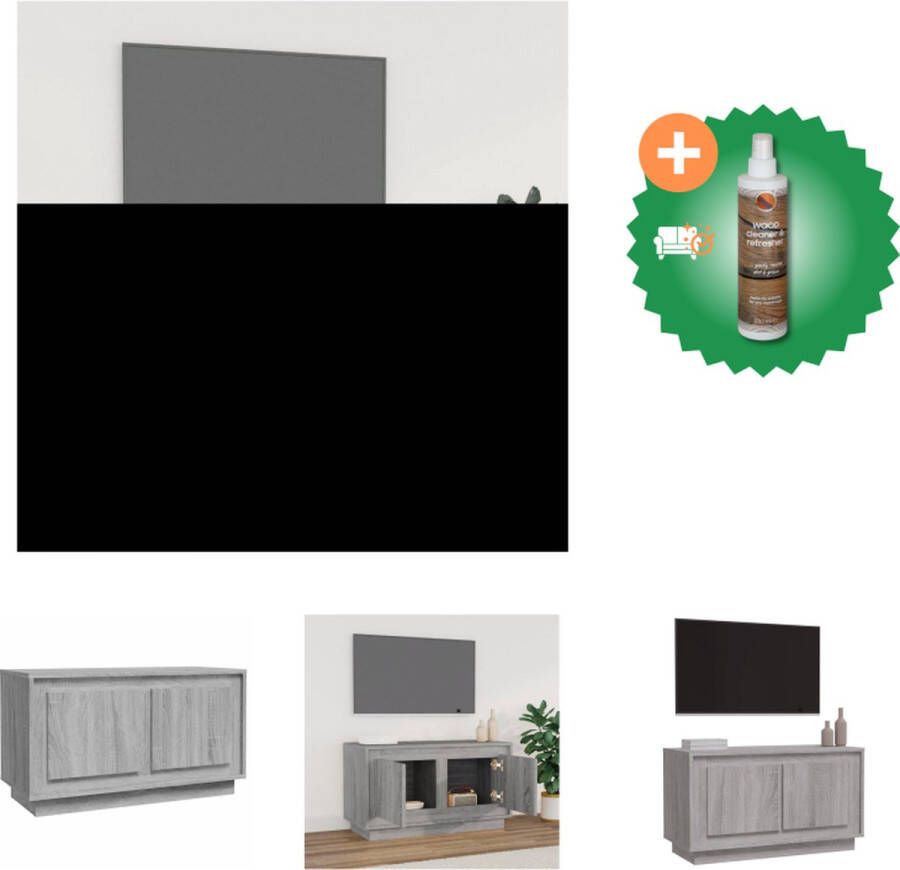 VidaXL Tv-meubel 80x35x45 cm bewerkt hout grijs sonoma eikenkleurig Kast Inclusief Houtreiniger en verfrisser - Foto 2