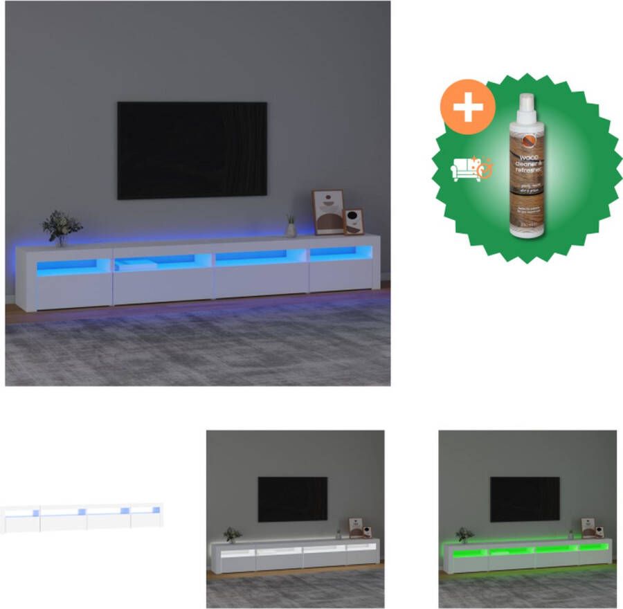 VidaXL TV-meubel Luxe met RGB LED-verlichting 270 x 35 x 40 cm (wit) Kast Inclusief Houtreiniger en verfrisser