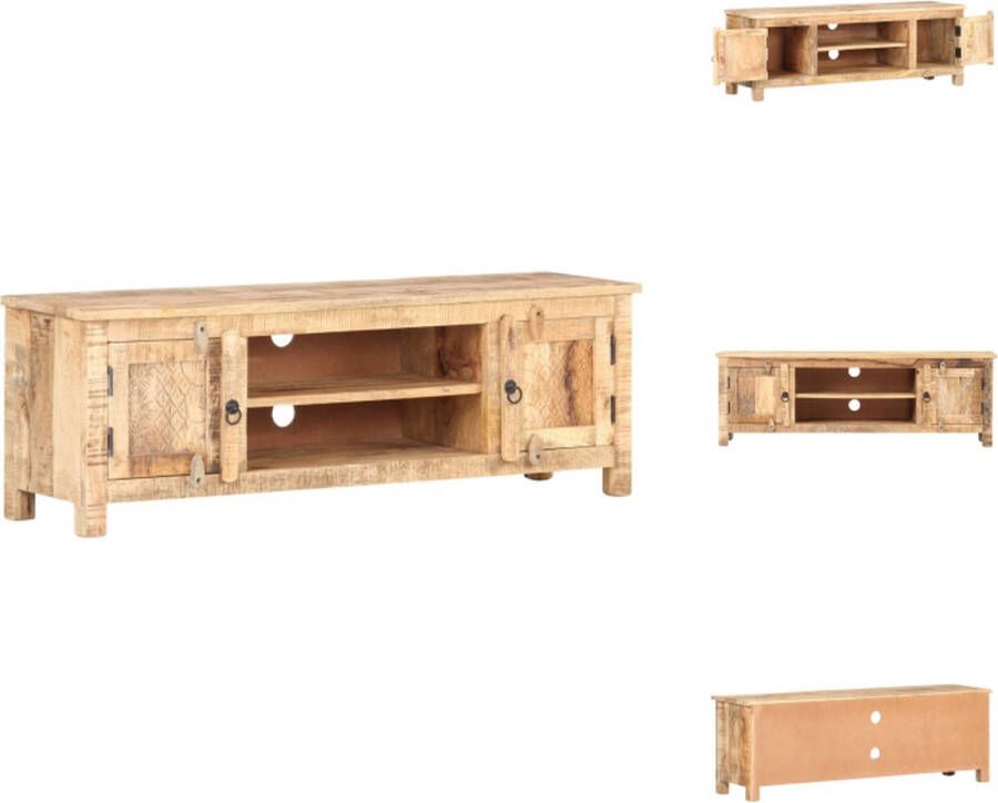 VidaXL Tv-meubel Tv-meubelen Tv-meubels Tv-meubilair Tv-meubel 120x30x40 cm ruw mangohout