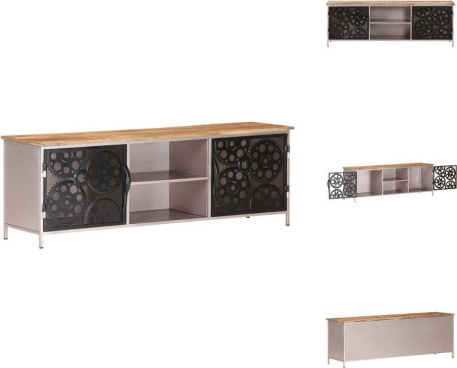 VidaXL Tv-kast Tv-kasten Televisiekast Televisiekasten Tv-meubel 120x30x40 cm ruw mangohout - Foto 2