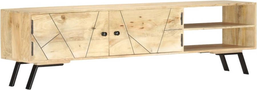 VidaXL Tv-meubel Tv-meubelen Tv Kast Opbergkast Tv-meubel 140x30x40 cm massief mangohout - Foto 2