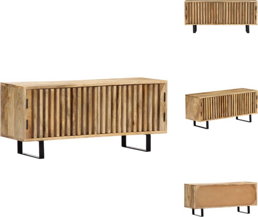 VidaXL Tv-kast Tv-kasten Tv-standaard Tv-standaarden Tv-meubel 90x30x40 cm massief mangohout - Foto 2