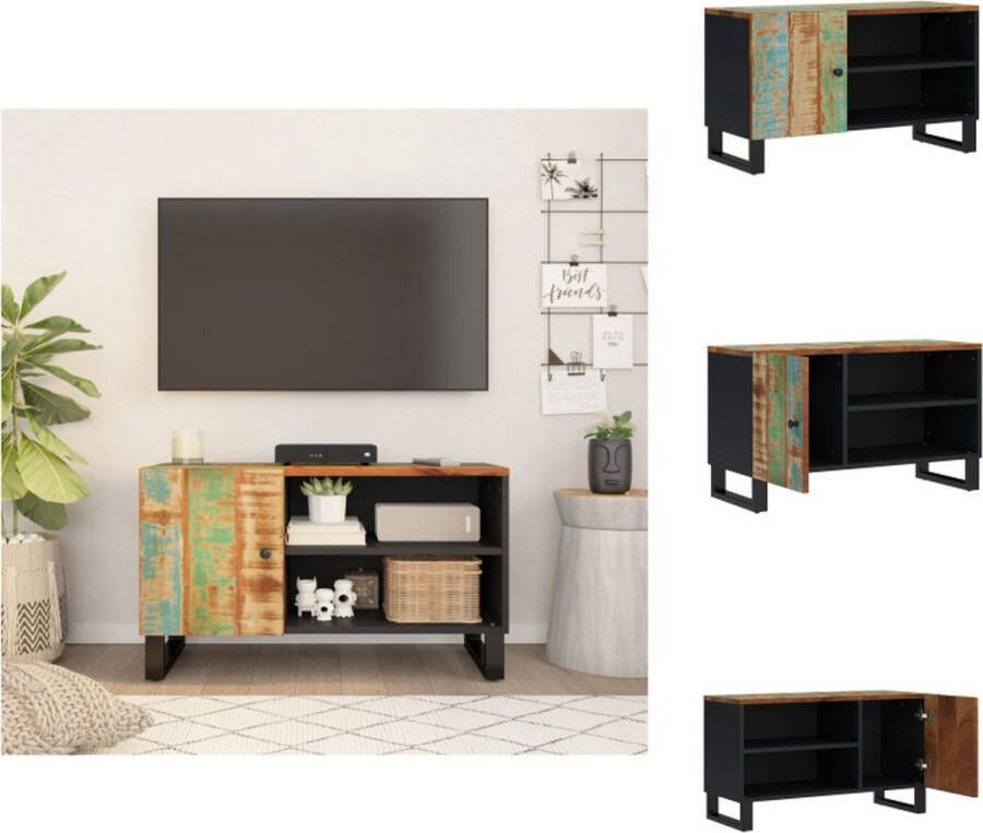 VidaXL Tv-meubel Tv-meubelen Tv-standaard Televisiemeubel Tv-meubel 80x33x46 cm massief hout gerecycled en bewerkt hout