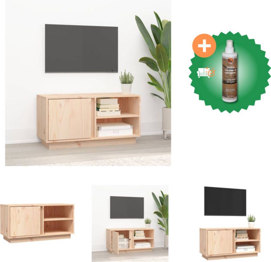 VidaXL TV-meubel houten 80 x 35 x 40.5 cm sterke en praktische opbergruimte Kast Inclusief Houtreiniger en verfrisser - Foto 2