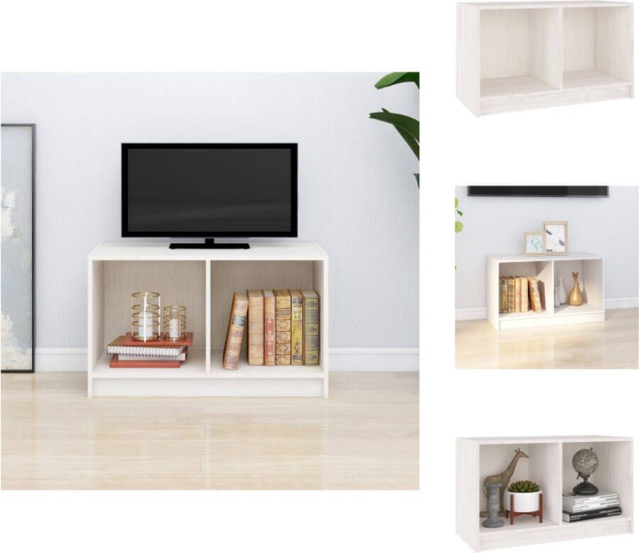 VidaXL Tv-kast Tv-kasten Tv-standaard Wandtafel Tv-meubel 70x33x42 cm massief grenenhout wit