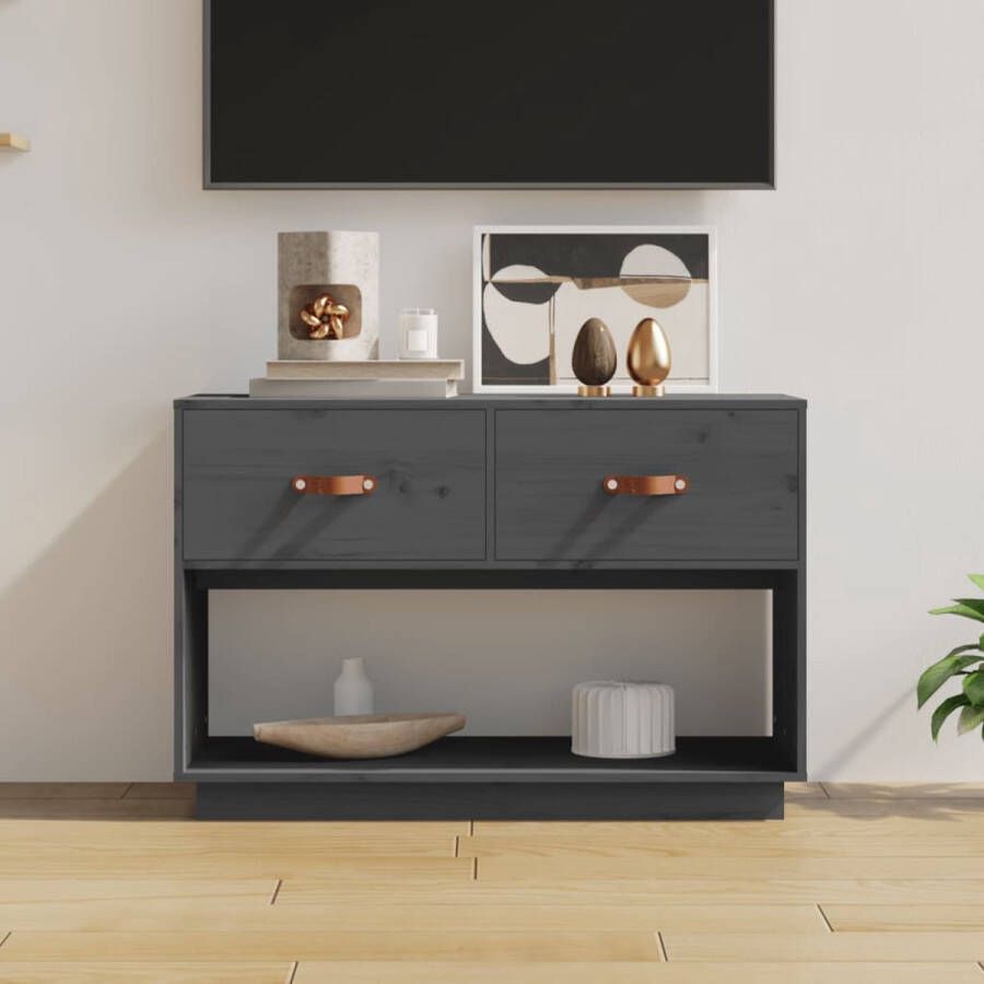 VidaXL Tv-meubel Tv-meubels Tv Standplaats Tv Unit Tv-meubel 90x40x60 cm massief grenenhout grijs - Foto 2