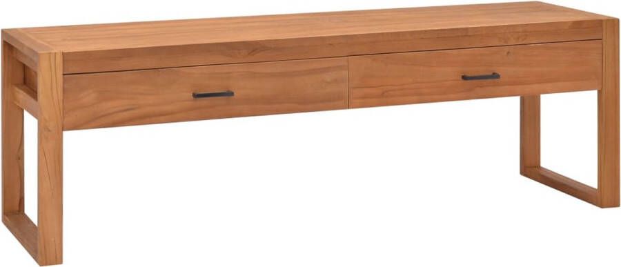 vidaXL TV-meubel Massief Teakhout 120 x 40 x 45 cm Met Opbergruimte