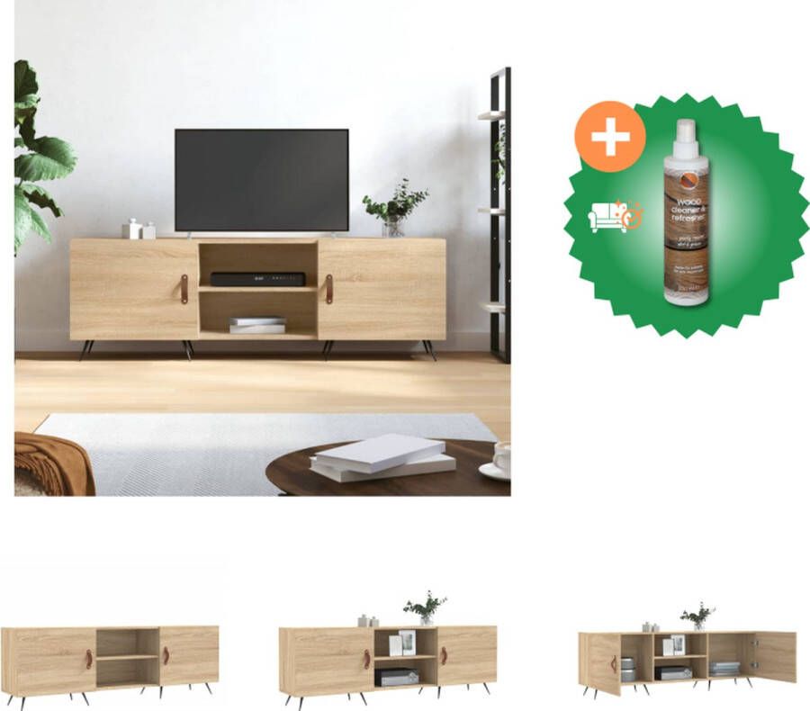 VidaXL TV-meubel Mediakast 150 x 30 x 50 cm Sonoma eiken Montage vereist Kast Inclusief Houtreiniger en verfrisser