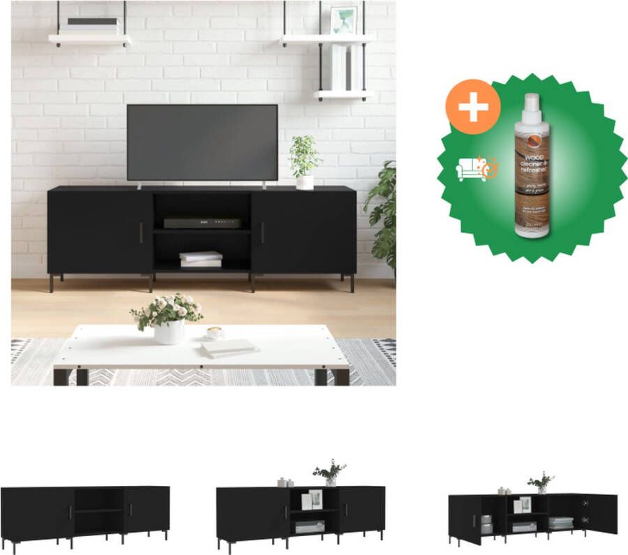 VidaXL Televisiekast Tv-meubel 150 x 30 x 50 cm Zwart Kast Inclusief Houtreiniger en verfrisser