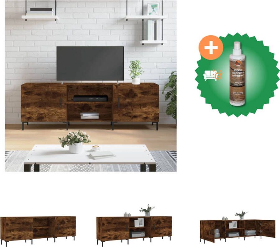 VidaXL TV-meubel Mediakast Gerookt eiken 150 x 30 x 50 cm Kast Inclusief Houtreiniger en verfrisser