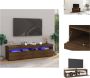 VidaXL tv-meubel mediakasten set van 2 75x35x40 cm bruineiken RGB LED-verlichting Kast - Thumbnail 1