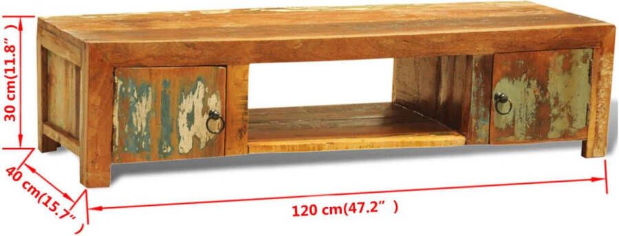 VidaXL TV meubel van hergebruikt hout met twee deuren in antiek-look