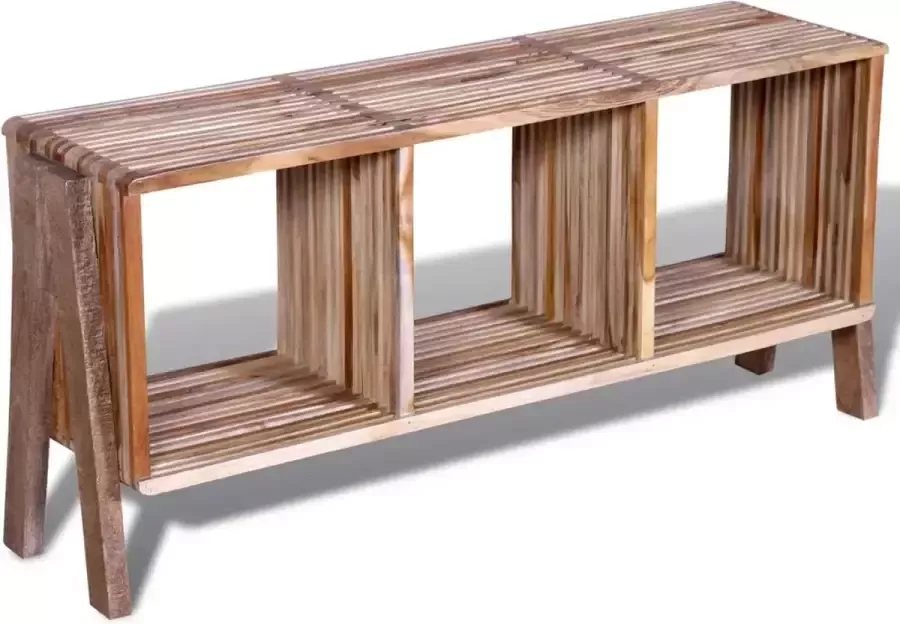 vidaXL Tv meubel met 3 planken stapelbaar gerecycled teak