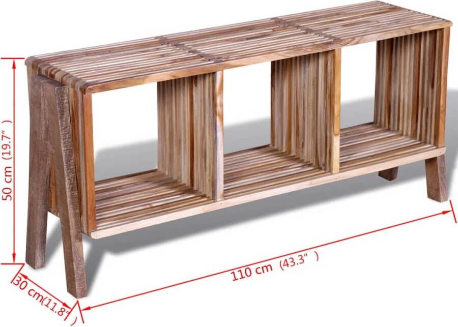 VidaXL Tv-meubel met 3 compartimenten stapelbaar gerecycled teak - Foto 2