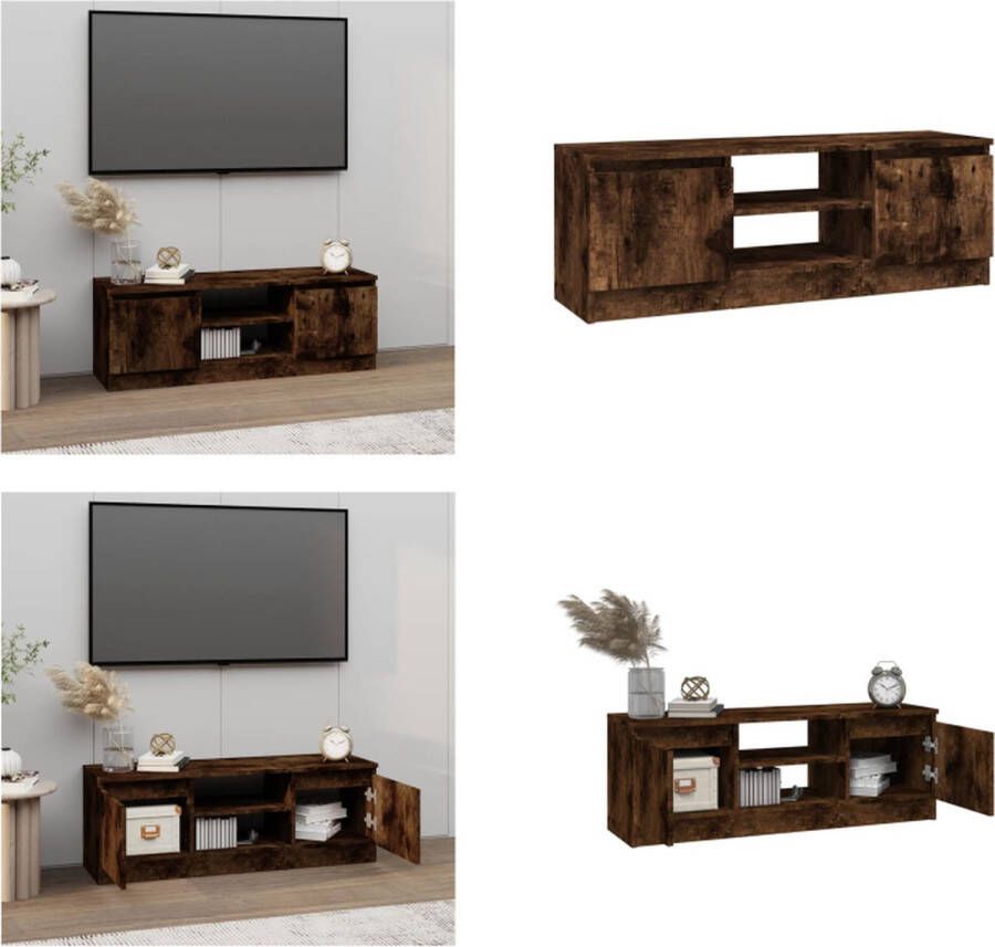 VidaXL Tv-meubel met deur 102x30x36 cm gerookt eikenkleurig Tv-kast Tv-kasten Tv-meubel Hifi-meubel