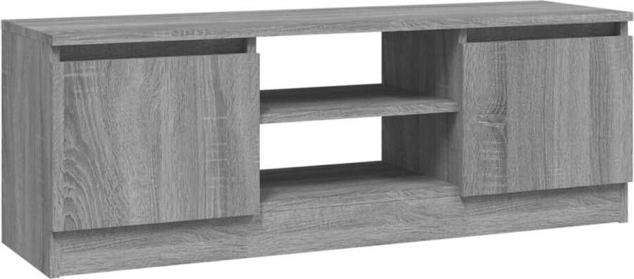 VidaXL -Tv-meubel-met-deur-102x30x36-cm-grijs-sonoma-eikenkleurig - Foto 1