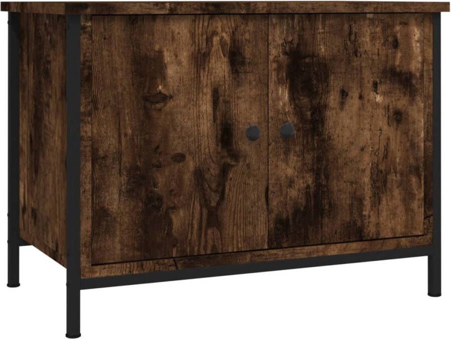 VidaXL -Tv-meubel-met-deuren-60x35x45-cm-bewerkt-hout-gerookt-eiken - Foto 2