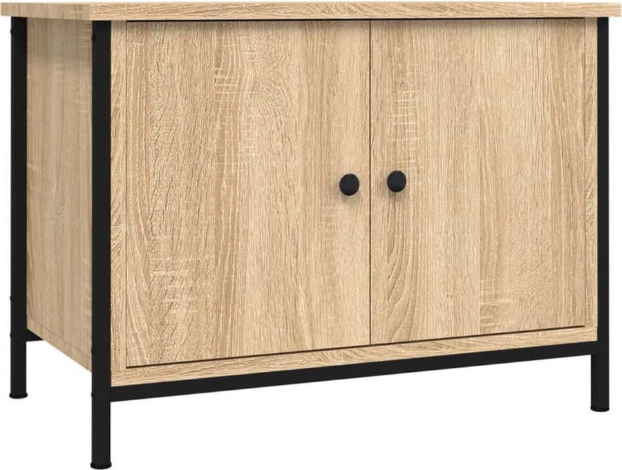 VidaXL -Tv-meubel-met-deuren-60x35x45-cm-bewerkt-hout-sonoma-eikenkleur - Foto 2