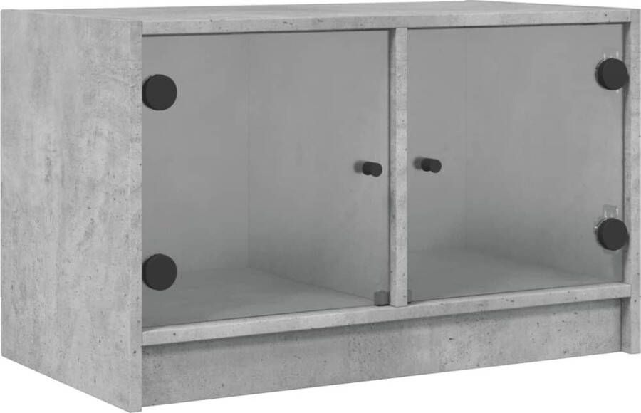 VidaXL -Tv-meubel-met-glazen-deuren-68x37x42-cm-betongrijs - Foto 4