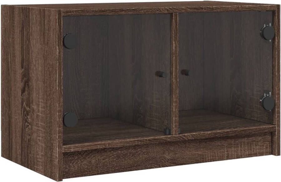 VidaXL -Tv-meubel-met-glazen-deuren-68x37x42-cm-bruineikenkleurig - Foto 4