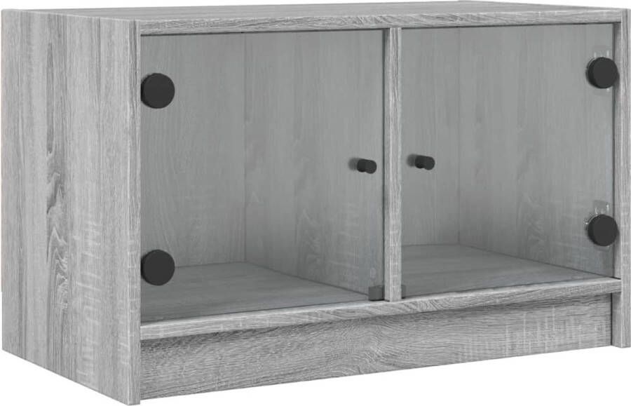 VidaXL -Tv-meubel-met-glazen-deuren-68x37x42-cm-grijs-sonoma-eiken - Foto 4