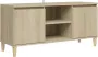 VidaXL Tv-meubel met houten poten 103 5x35x50 cm sonoma eikenkleurig - Thumbnail 2