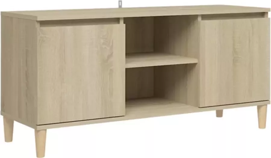 vidaXL Tv-meubel met houten poten 103.5x35x50 cm sonoma eikenkleurig