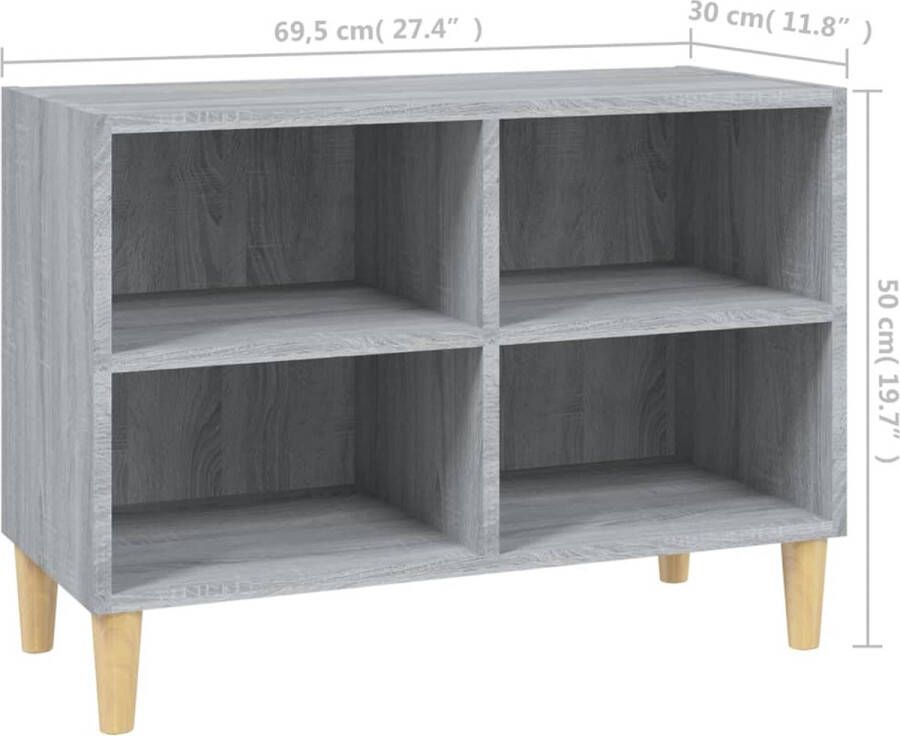 VidaXL -Tv-meubel-met-houten-poten-69 5x30x50-cm-grijs-sonoma-eiken - Foto 2