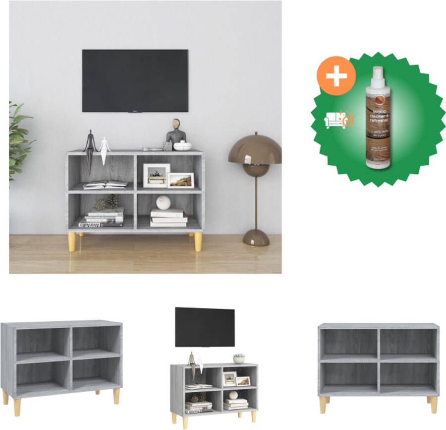 VidaXL Tv-meubel met houten poten 69-5x30x50 cm grijs sonoma eiken Kast Inclusief Houtreiniger en verfrisser