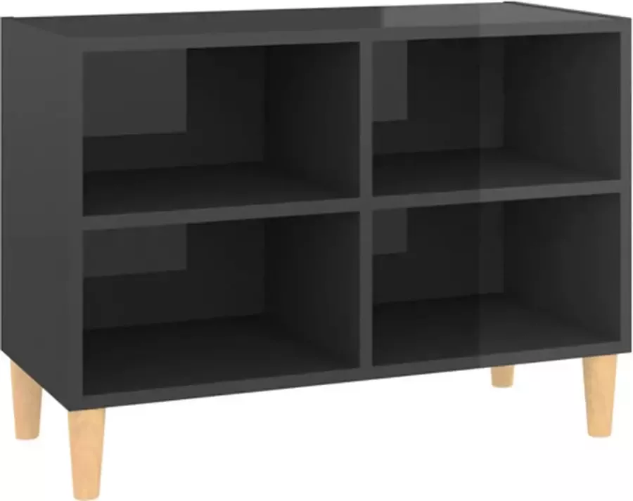 VidaXL -Tv-meubel-met-houten-poten-69 5x30x50-cm-hoogglans-grijs - Foto 3