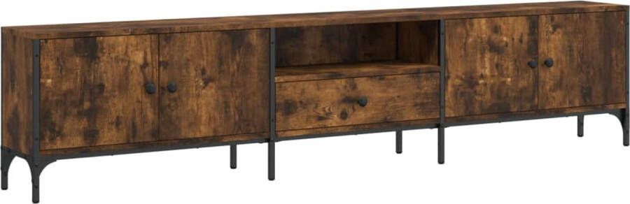 VidaXL -Tv-meubel-met-lade-200x25x44-cm-bewerkt-hout-gerookt-eikenkleur - Foto 4