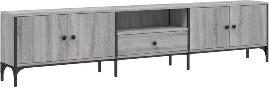 VidaXL -Tv-meubel-met-lade-200x25x44-cm-bewerkt-hout-grijs-sonoma-eiken - Foto 4