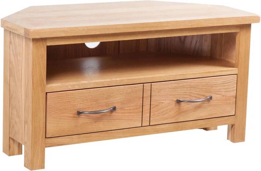 VidaXL -Tv-meubel-met-lade-88x42x46-cm-massief-eikenhout