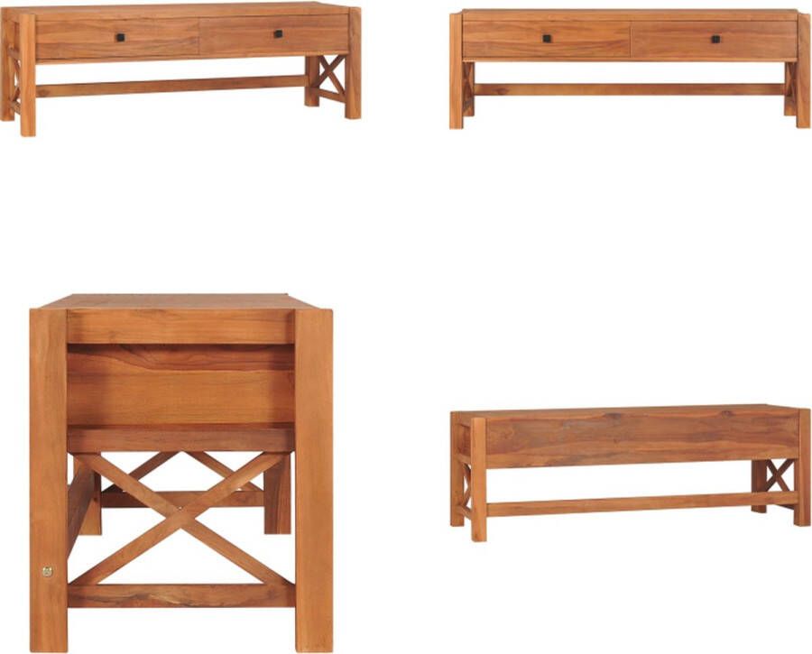 VidaXL Tv-meubel met lades 120x40x45 cm massief teakhout Tv-kast Tv-kasten Tv-meubel Hifi-meubel
