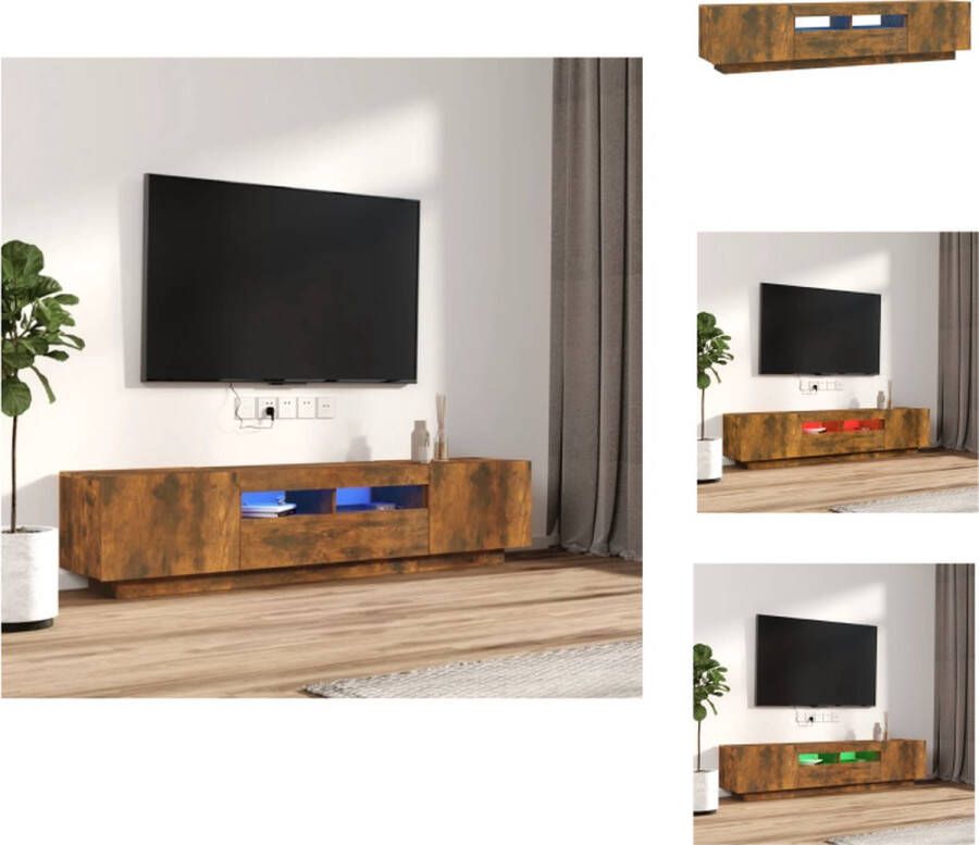 vidaXL Tv-meubel met LED-verlichting 100 80 x 35 x 40 cm Gerookt eiken Kast