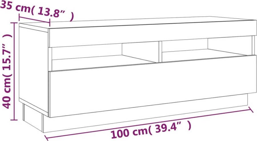 VidaXL -Tv-meubel-met-LED-verlichting-100x35x40-cm-grijs-sonoma-eiken - Foto 5