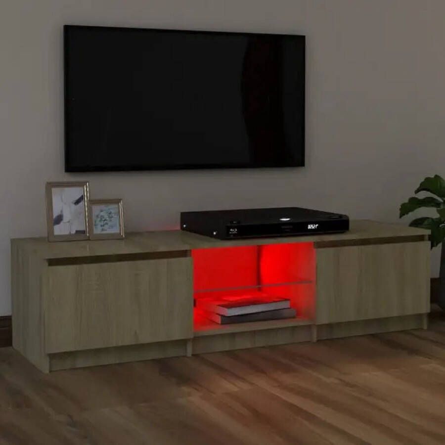 VidaXL -Tv-meubel-met-LED-verlichting-120x30x35 5-cm-bruin-eikenkleur