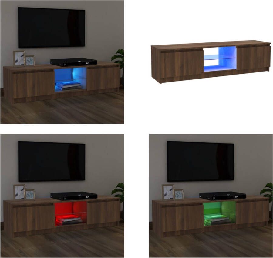 VidaXL -Tv-meubel-met-LED-verlichting-120x30x35 5-cm-bruin-eikenkleur - Foto 2