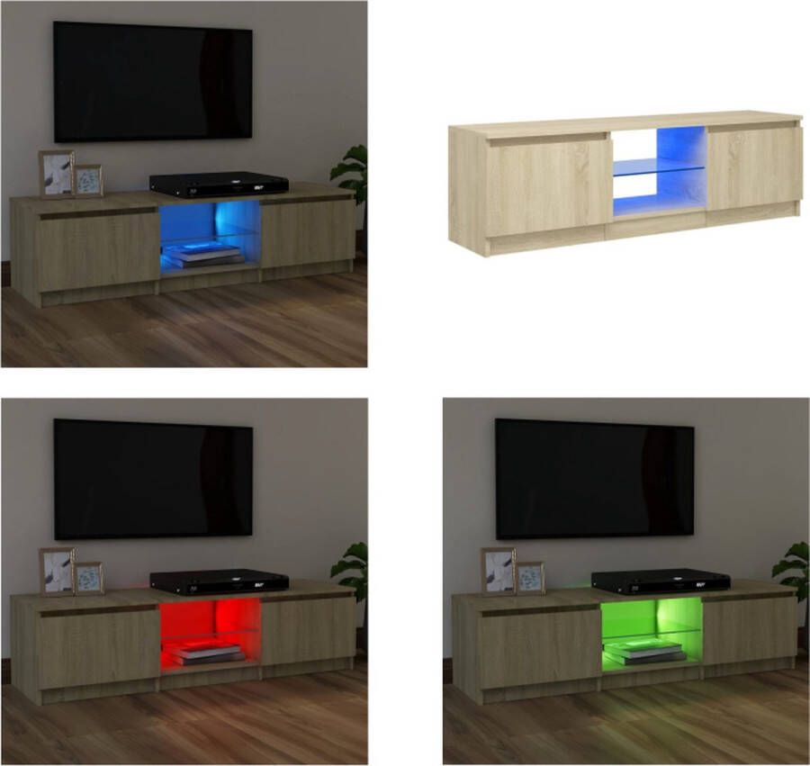 VidaXL -Tv-meubel-met-LED-verlichting-120x30x35 5-cm-sonoma-eikenkleur - Foto 5
