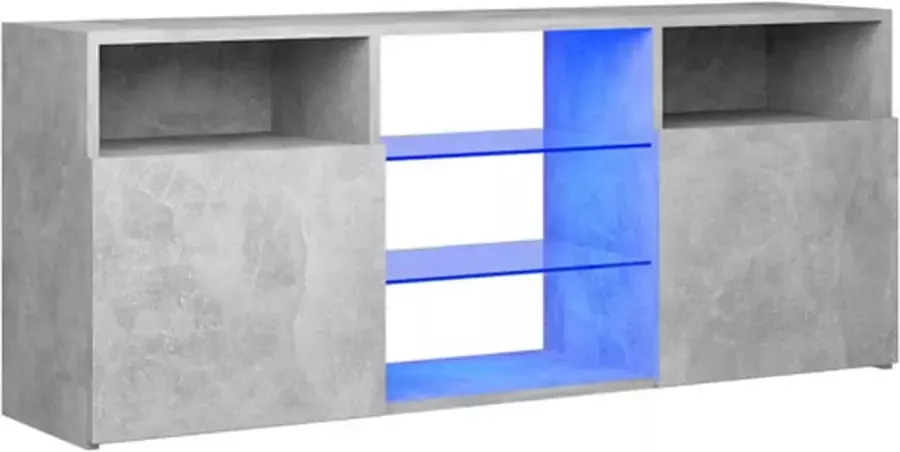 VidaXL -Tv-meubel-met-LED-verlichting-120x30x50-cm-betongrijs - Foto 3