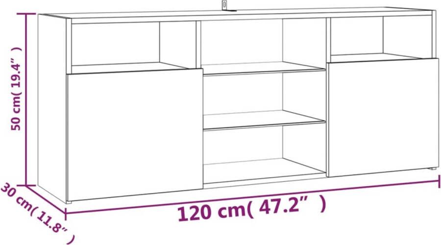 VidaXL -Tv-meubel-met-LED-verlichting-120x30x50-cm-bruineikenkleurig - Foto 3