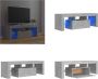 VidaXL Tv-meubel met LED-verlichting 120x35x40 cm betongrijs Tv-kast Tv-kasten Televisiekast Televisiekasten - Thumbnail 3